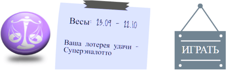 Лотерейный гороскоп. Весы (с 23 сентября по 22 октября)